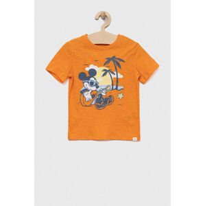 GAP gyerek pamut póló x Disney narancssárga, nyomott mintás