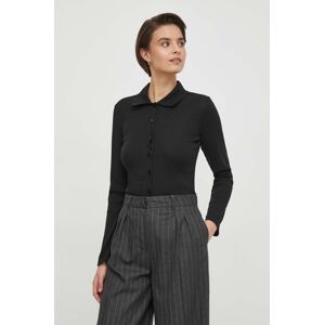 Sisley pulóver fekete, női, könnyű