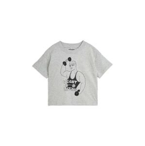 Mini Rodini gyerek pamut póló szürke, nyomott mintás