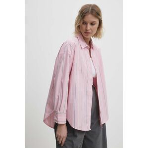 Answear Lab pamut ing női, galléros, rózsaszín, relaxed