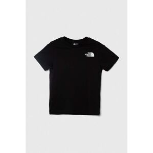 The North Face gyerek pamut póló REDBOX TEE (BACK BOX GRAPHIC) fekete, nyomott mintás