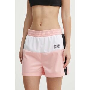 Moschino Jeans rövidnadrág női, rózsaszín, mintás, magas derekú