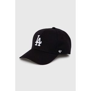 47brand sapka gyapjúkeverékből MLB Los Angeles Dodgers fekete, nyomott mintás, BMVP12WBV
