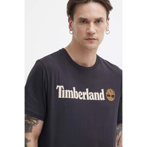 Timberland pamut póló fekete, férfi, nyomott mintás, TB0A5UPQ0011