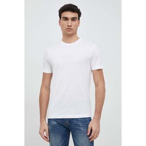 Emporio Armani pamut póló fehér, nyomott mintás