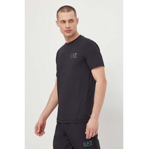 EA7 Emporio Armani t-shirt fekete, férfi, nyomott mintás