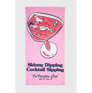 On Vacation törölköző Skinny Dippin' Cocktail Sippin' rózsaszín, OVC A17