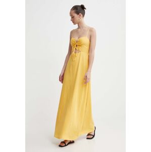 Billabong ruha vászonkeverékből X It's Now Cool sárga, maxi, harang alakú, ABJWD00681