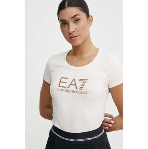 EA7 Emporio Armani pamut póló női, bézs