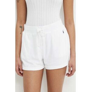 Polo Ralph Lauren rövidnadrág női, fehér, sima, magas derekú, 211936222