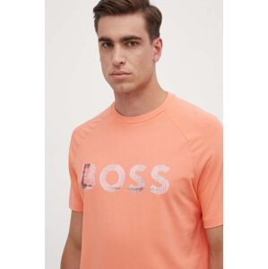 Boss Green t-shirt narancssárga, férfi, nyomott mintás, 50512999