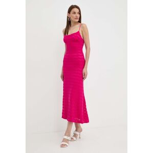Bardot ruha ADONI rózsaszín, maxi, harang alakú, 57998DB3