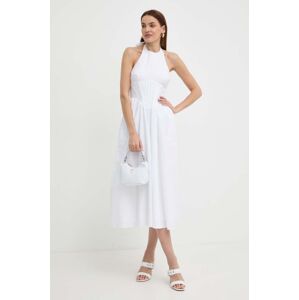 Bardot pamut ruha KYLEN fehér, maxi, harang alakú, 59251DB