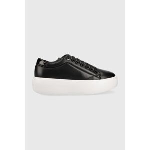 Calvin Klein bőr sportcipő HW0HW01356 BUBBLE CUPSOLE LACE UP fekete