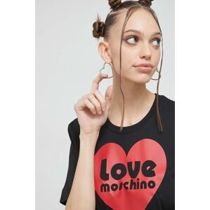 Love Moschino pamut póló fekete