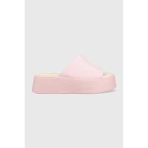Vagabond Shoemakers bőr papucs COURTNEY rózsaszín, női, platformos, 5334.601.45