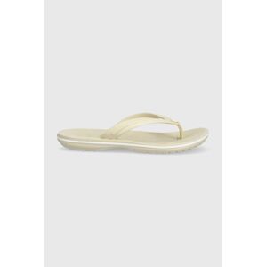 Crocs flip-flop Crocband Flip bézs, női, lapos talpú, 207714