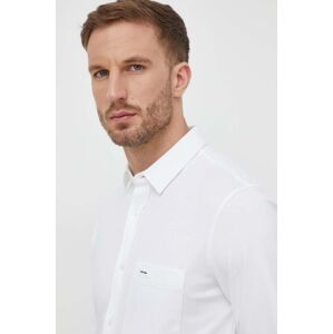 Calvin Klein pamut ing férfi, galléros, fehér, slim