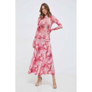 Bardot ruha rózsaszín, maxi, testhezálló