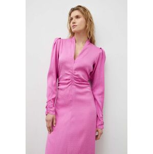 Gestuz ruha rózsaszín, maxi, harang alakú