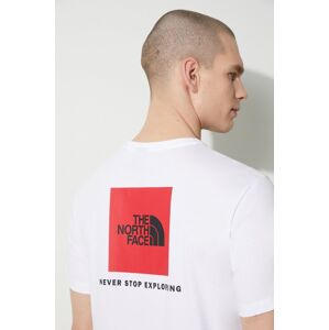 The North Face pamut póló M S/S Redbox Tee fehér, férfi, nyomott mintás, NF0A87NPFN41