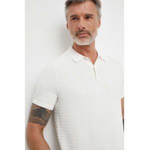 Michael Kors póló selyemkeverékkel bézs, sima