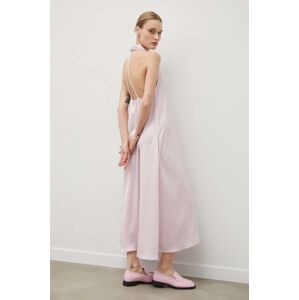 Samsoe ruha SACILLE rózsaszín, maxi, harang alakú, F10000036