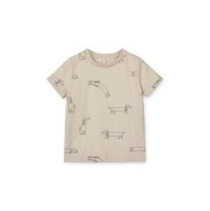 Liewood gyerek pamut póló Apia Printed Shortsleeve T-shirt bézs, nyomott mintás