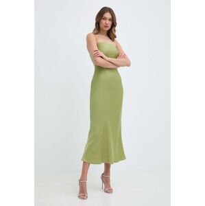 Bardot ruha CASETTE zöld, midi, harang alakú, 59155DB