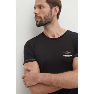 Aeronautica Militare t-shirt fekete, férfi, nyomott mintás, AM1UTI003