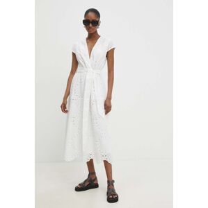 Answear Lab pamut ruha fehér, midi, harang alakú