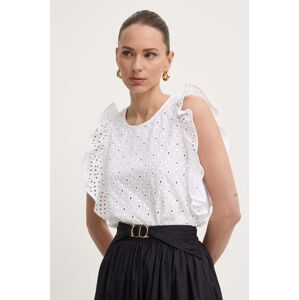 Twinset pamut top fehér, sima