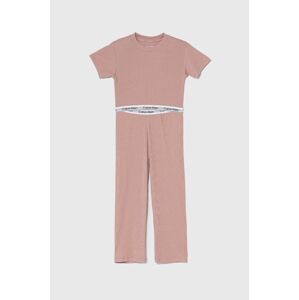 Calvin Klein Underwear gyerek pizsama rózsaszín, sima