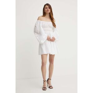 Pinko pamut ruha fehér, mini, harang alakú, 103731 A1XP