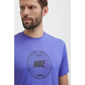 Nike edzős póló Lead Line lila, nyomott mintás