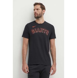 Nike pamut póló San Francisco Giants fekete, férfi, nyomott mintás