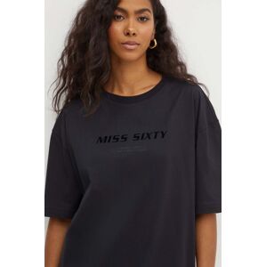 Miss Sixty pamut póló 6L2SJ2120000 SJ2120 T-SHIRT női, fekete, 6L2SJ2120000