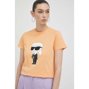 Karl Lagerfeld pamut póló női, narancssárga