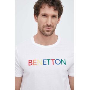 United Colors of Benetton pamut póló fehér, nyomott mintás