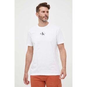 Calvin Klein Jeans pamut póló fehér, nyomott mintás