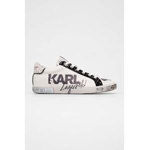 Karl Lagerfeld bőr sportcipő SKOOL fehér, KL60111