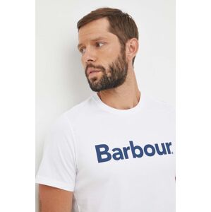 Barbour pamut póló fehér, nyomott mintás