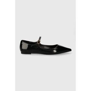 Kurt Geiger London bőr balerina cipő Regent Flat Mary Jane fekete, 1277400309, 1291869109