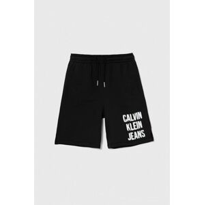 Calvin Klein Jeans gyerek rövidnadrág fekete, állítható derekú