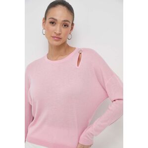 Liu Jo gyapjú pulóver könnyű, női, rózsaszín