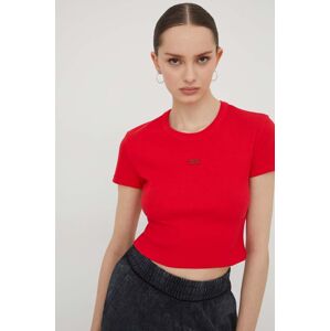 HUGO t-shirt női, piros