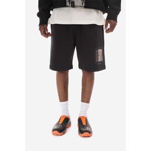 A-COLD-WALL* pamut rövidnadrág Foil Grid Sweat Shorts fekete