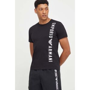 Emporio Armani Underwear pamut póló fekete, férfi, nyomott mintás