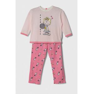 United Colors of Benetton gyerek pamut pizsama x Snoopy rózsaszín, mintás