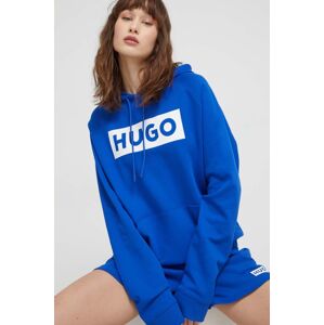 Hugo Blue pamut melegítőfelső női, nyomott mintás, kapucnis